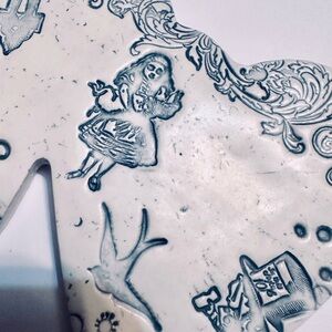 New Handmade Double Heart 🎩🫖 Alice in Wonderland Wall Hanging Art Mad Hatter